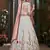 White Thread embroidered cotton semi stitched Bridal lehenga