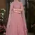 Pink Thread embroidered georgette semi stitched Bridal lehenga