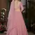 Pink Thread embroidered georgette semi stitched Bridal lehenga