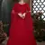 Red Thread embroidered net semi stitched Bridal lehenga