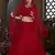 Red Thread embroidered net semi stitched Bridal lehenga