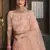 Peach Thread embroidered net semi stitched wedding lehenga