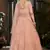 Peach Thread embroidered net semi stitched wedding lehenga