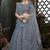 Grey Thread embroidered net semi stitched Bridal lehenga