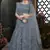 Grey Thread embroidered net semi stitched Bridal lehenga