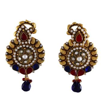 Red gold plated antique gold Copper   Pair of Earrings 1