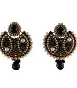 Black gold plated antique gold Copper   Pair of Earrings
