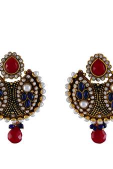 Red gold plated antique gold Copper   Pair of Earrings