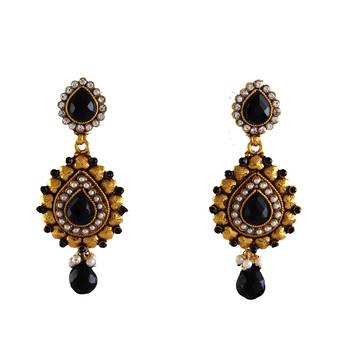 Black gold plated antique gold Copper   Pair of Earrings 1