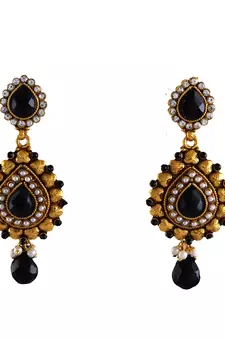 Black gold plated antique gold Copper   Pair of Earrings