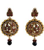 Red gold plated antique gold Copper   Pair of Earrings