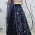 Navy blue Thread embroidered art silk semi stitched Bridal lehenga