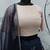Navy blue Thread embroidered art silk semi stitched Bridal lehenga