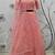 Pink Thread embroidered georgette semi stitched Bridal lehenga