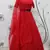 Red Thread embroidered net semi stitched Bridal lehenga