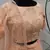 Peach Thread embroidered net semi stitched wedding lehenga