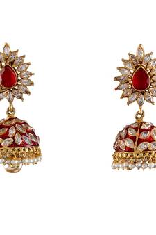 Red gold plated antique gold Copper   Pair of Earrings