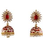Red gold plated antique gold Copper   Pair of Earrings