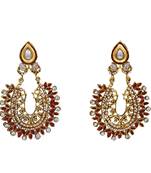 Orange gold plated antique gold Copper   Pair of Earrings