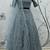 Grey Thread embroidered net semi stitched Bridal lehenga