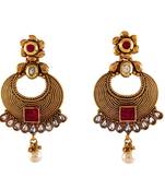 Red gold plated antique gold Copper   Pair of Earrings