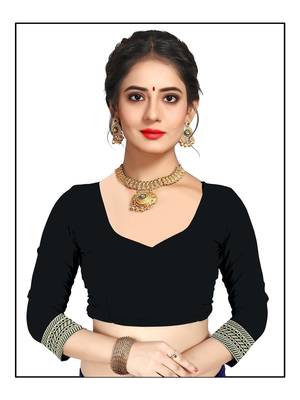 Black woven art silk saree with blouse 3