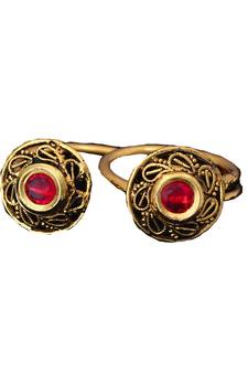 Pink gold plated antique gold Copper   Ring