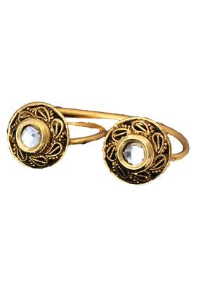 White gold plated antique gold Copper   Ring 1