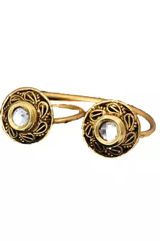 White gold plated antique gold Copper   Ring