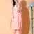 Peach embroidered georgette salwar