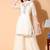 Cream embroidered net salwar