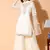 Cream embroidered net salwar