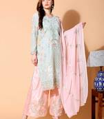 Grey embroidered georgette salwar