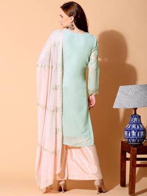 Grey embroidered georgette salwar 3