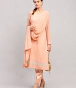 Peach embroidered georgette salwar