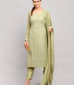 Green embroidered georgette salwar