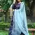 Navy blue embroidered georgette salwar