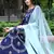 Navy blue embroidered georgette salwar