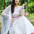 Cream embroidered net salwar