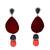 Red beaded jewellery Brass Copper   pair of Earrings