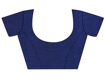 Blue printed bhagalpuri saree with blouse 3