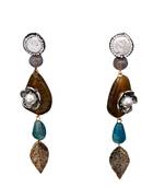 Brown beaded jewellery Brass Copper   pair of Earrings