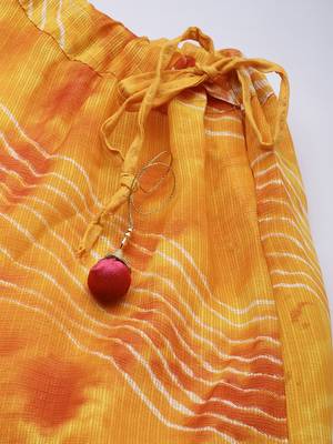 Yellow and Orange Hand Dyed Kota Silk Lehenga Set 5