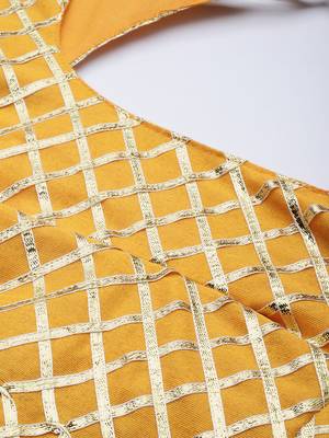 Yellow and Orange Hand Dyed Kota Silk Lehenga Set 6