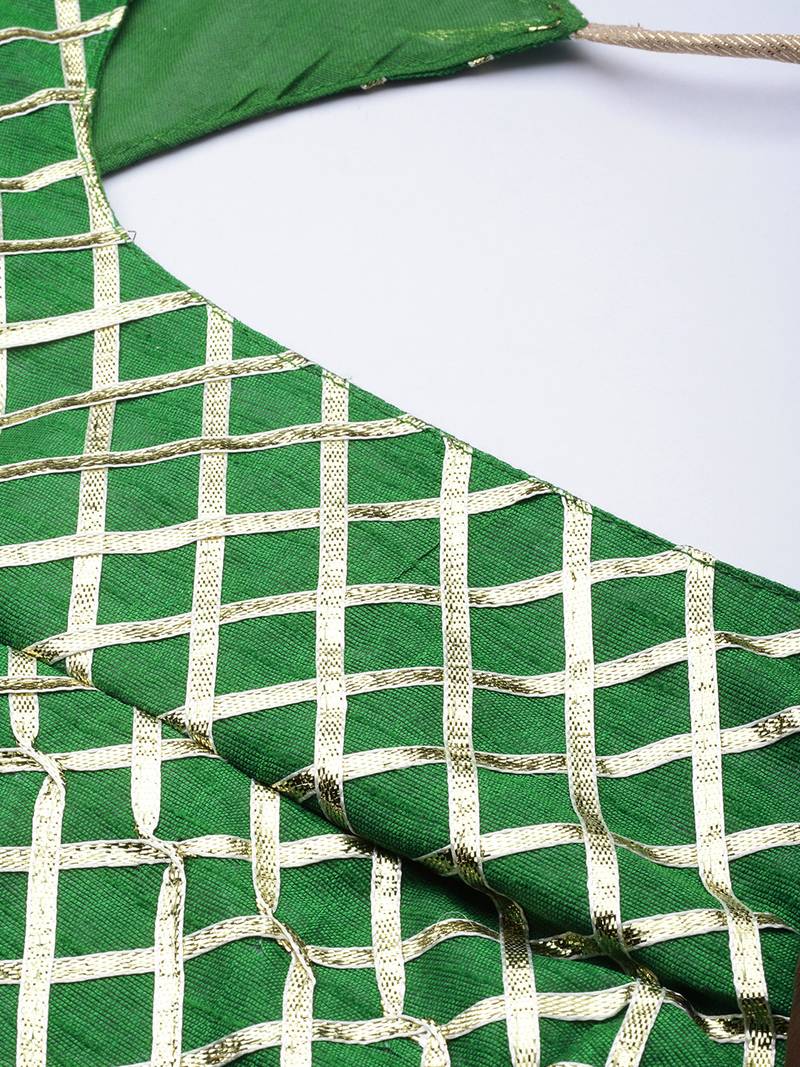 Green Hand Dyed Kota Silk Lehenga Set