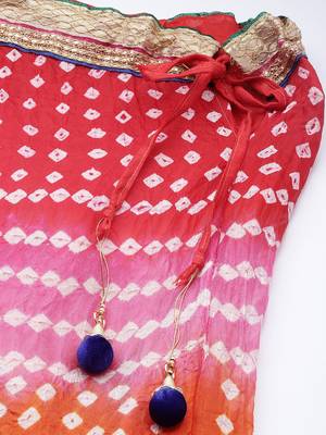 Multicoured Hand Crafted Bandhani Lehenga set 4
