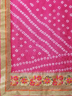 Pink Hand Crafted Bandhani Lehenga Set 5