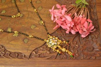 Twinkling Gold Kundan Stone Designer mangalsutra 1