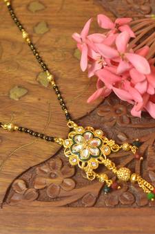 Twinkling Gold Kundan Stone Designer mangalsutra