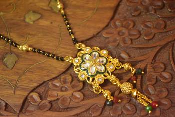 Twinkling Gold Kundan Stone Designer mangalsutra 2